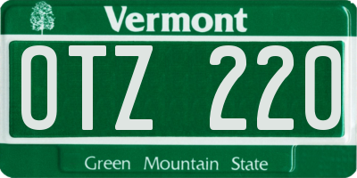 VT license plate OTZ220