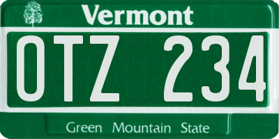 VT license plate OTZ234