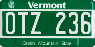 VT license plate OTZ236