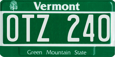 VT license plate OTZ240