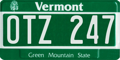 VT license plate OTZ247