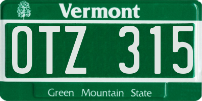 VT license plate OTZ315