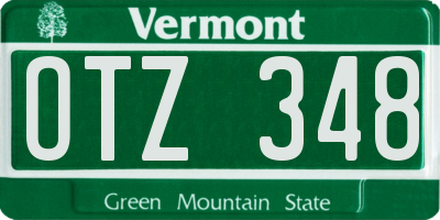 VT license plate OTZ348