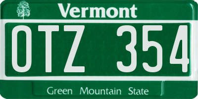 VT license plate OTZ354