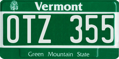 VT license plate OTZ355