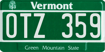 VT license plate OTZ359