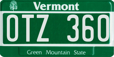 VT license plate OTZ360