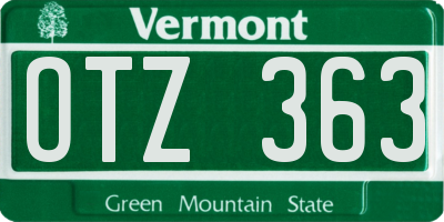 VT license plate OTZ363