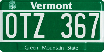 VT license plate OTZ367