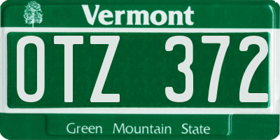 VT license plate OTZ372