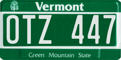 VT license plate OTZ447