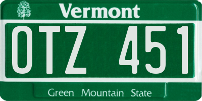VT license plate OTZ451