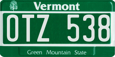 VT license plate OTZ538
