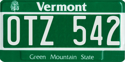 VT license plate OTZ542