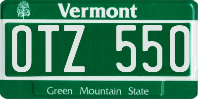 VT license plate OTZ550