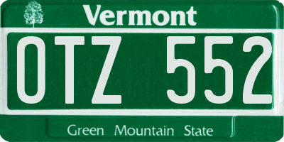 VT license plate OTZ552