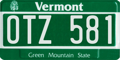 VT license plate OTZ581