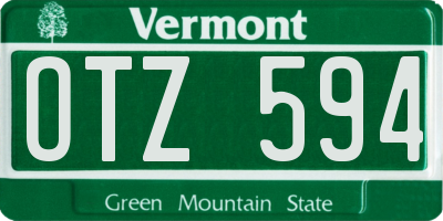 VT license plate OTZ594