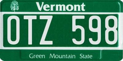 VT license plate OTZ598