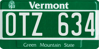 VT license plate OTZ634