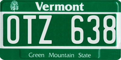 VT license plate OTZ638