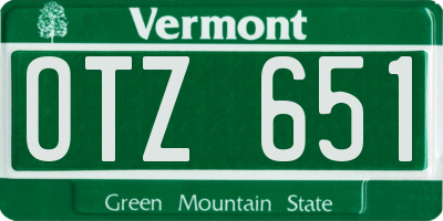 VT license plate OTZ651