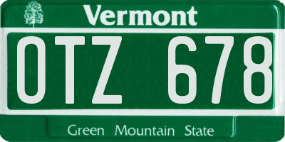 VT license plate OTZ678