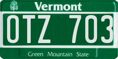 VT license plate OTZ703
