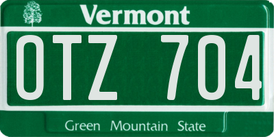 VT license plate OTZ704