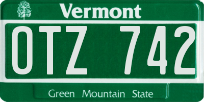 VT license plate OTZ742