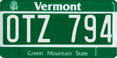 VT license plate OTZ794