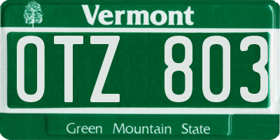 VT license plate OTZ803
