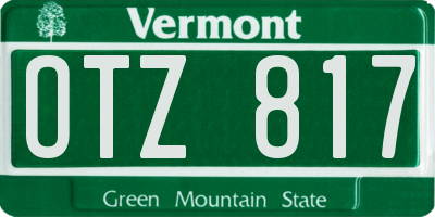 VT license plate OTZ817