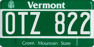 VT license plate OTZ822