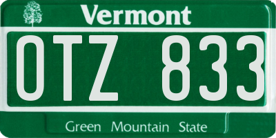 VT license plate OTZ833