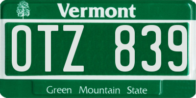 VT license plate OTZ839