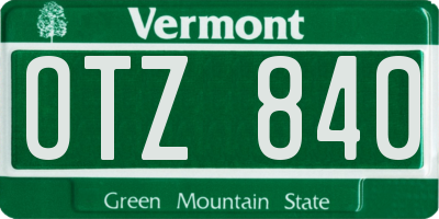 VT license plate OTZ840