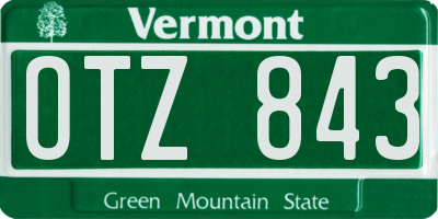 VT license plate OTZ843