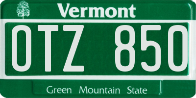 VT license plate OTZ850