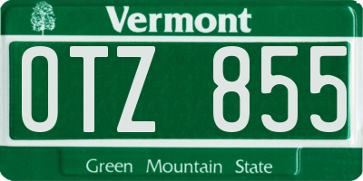 VT license plate OTZ855