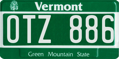 VT license plate OTZ886