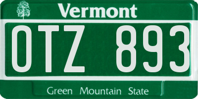 VT license plate OTZ893