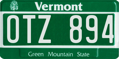 VT license plate OTZ894