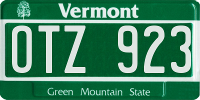 VT license plate OTZ923
