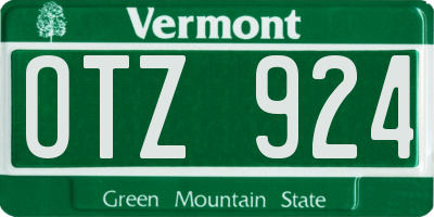 VT license plate OTZ924