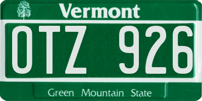 VT license plate OTZ926