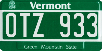 VT license plate OTZ933