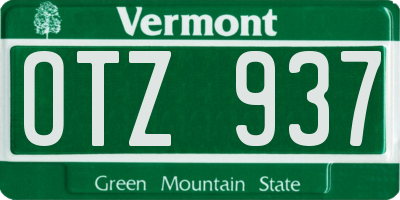 VT license plate OTZ937