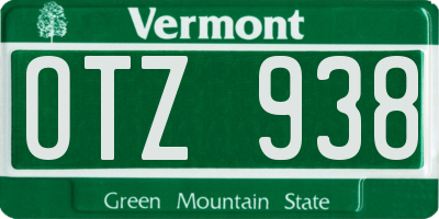 VT license plate OTZ938