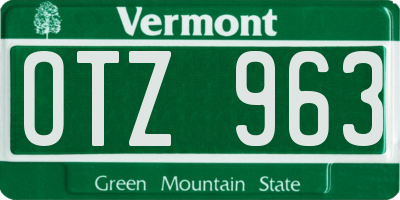 VT license plate OTZ963